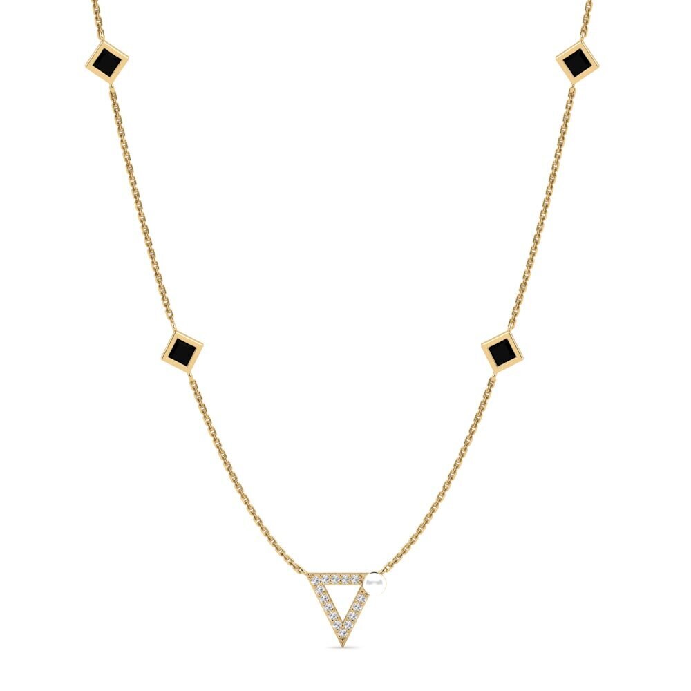 Black Onyx Women's Necklace Pearels