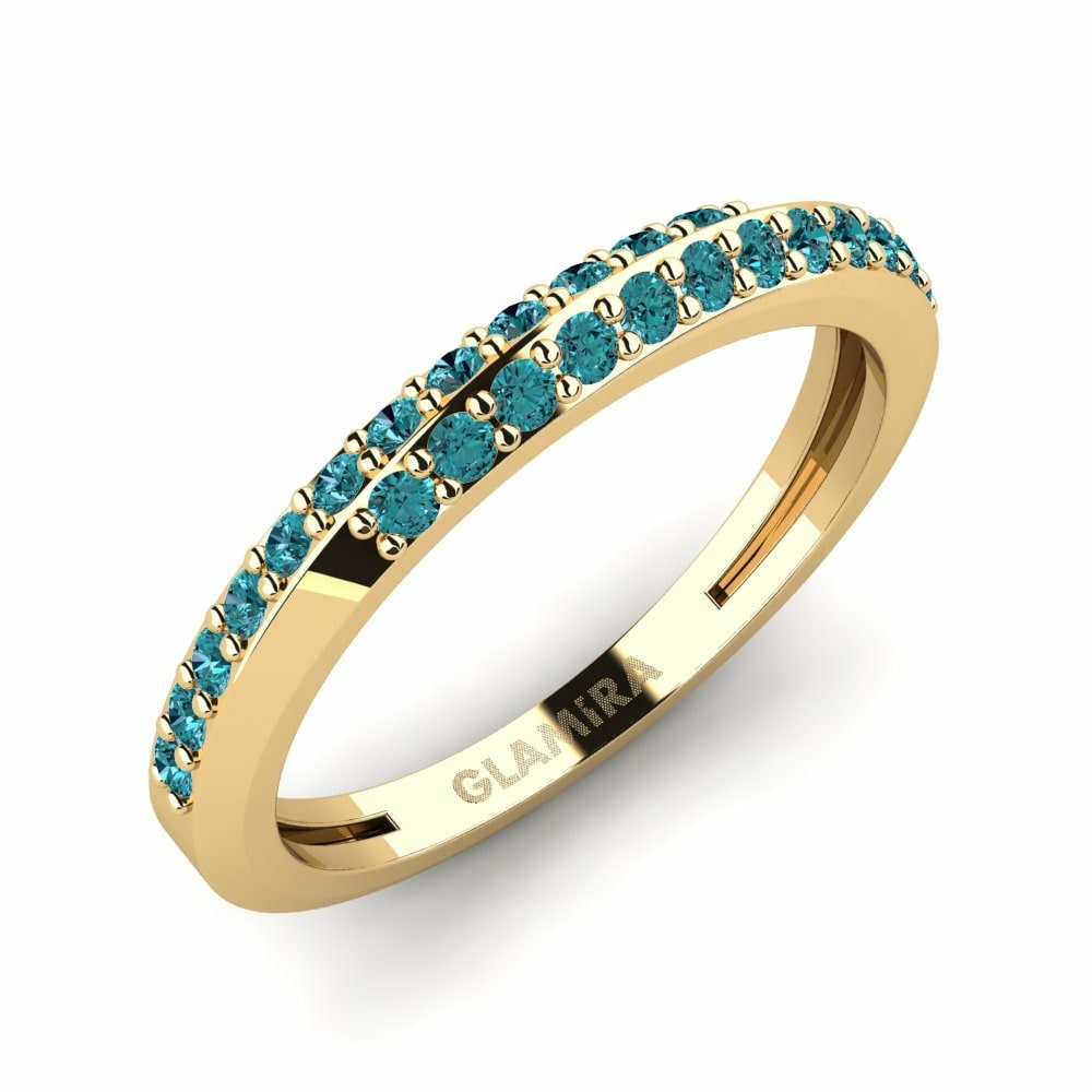 Blue Diamond Knuckle Ring Plava