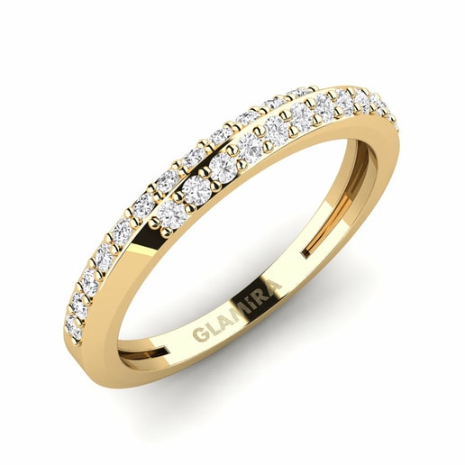 Knuckle Ring Plava 585 Yellow Gold & White Sapphire