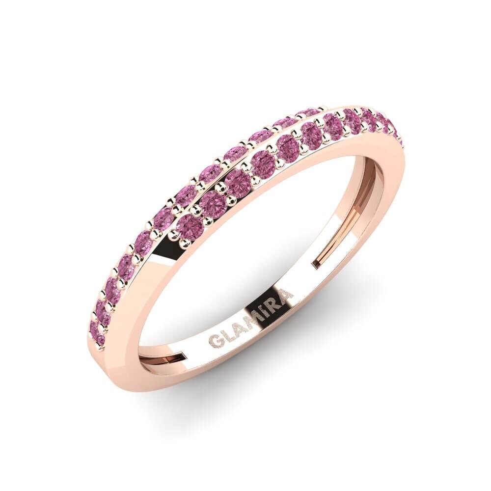 14k Oro Rosa Granate Rhodolite Anillo Plava