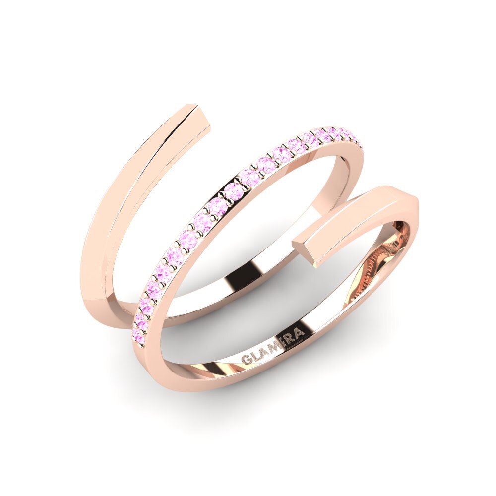 14k Oro Rosa Zafiro Rosado Anillo Punainen
