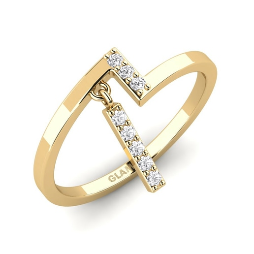 Ring Sakhar 585 Yellow Gold & White Sapphire