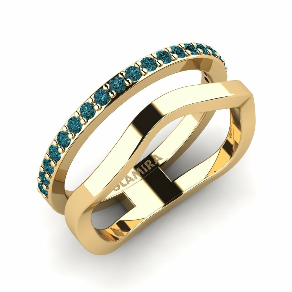 Diamante Azul Anéis de Junção Shakar