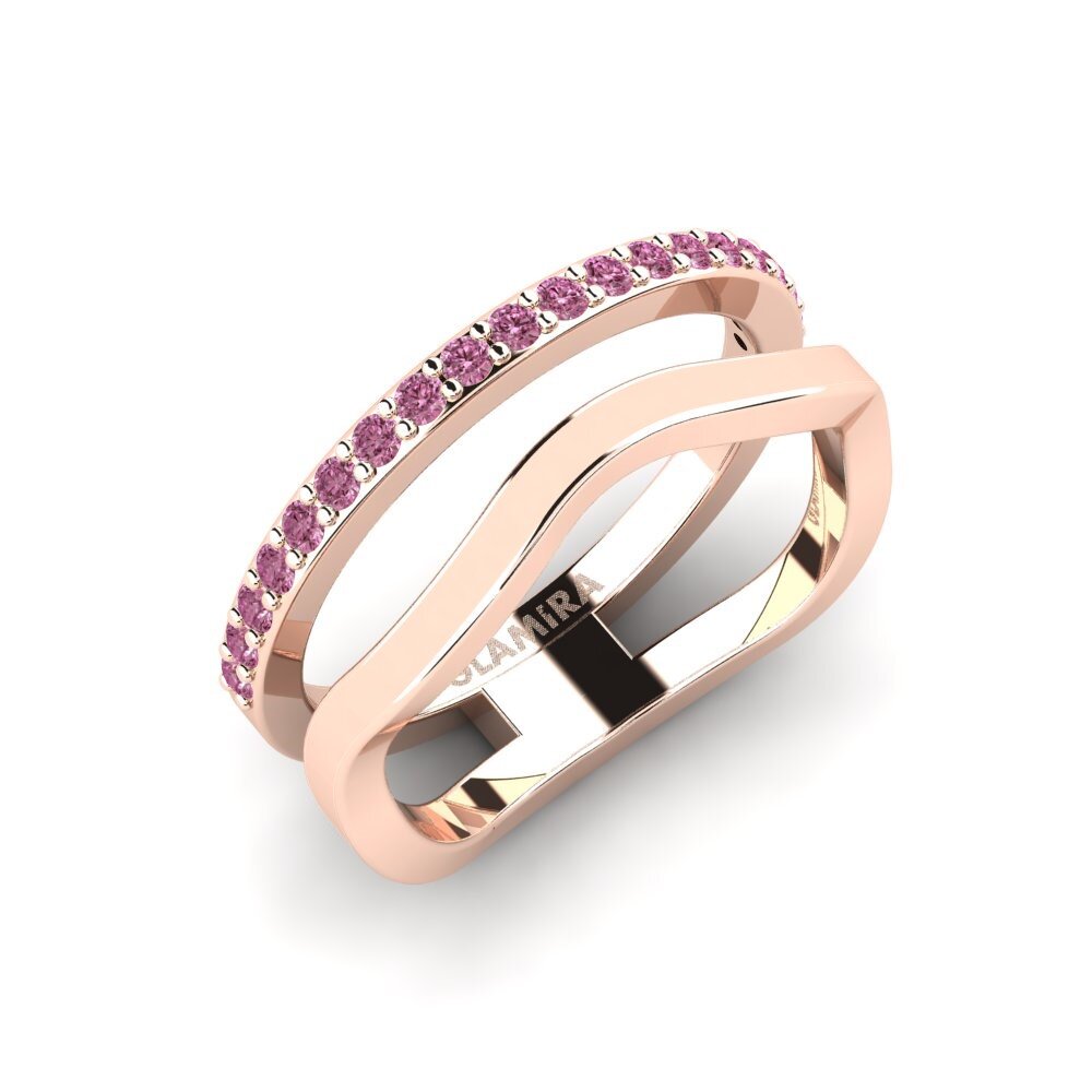 14k Oro Rosa Granate Rhodolite Anillo Shakar