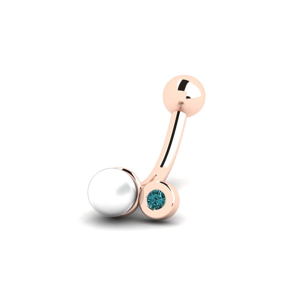9ct Rose Gold Blue Diamond Ear Piercing Susulu