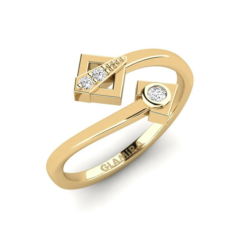 Knuckle Rings Suzannere 585 Yellow Gold White Sapphire