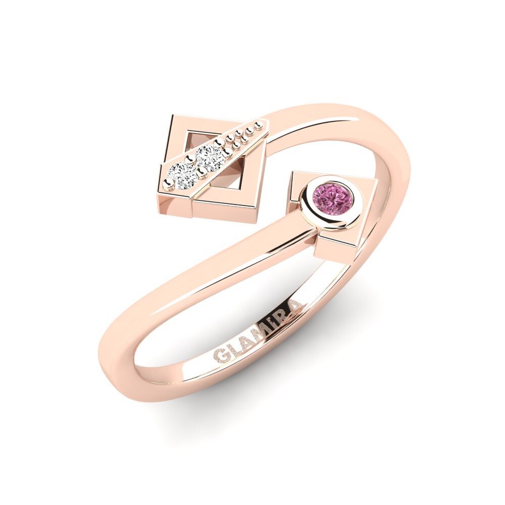 14k Oro Rosa Granate Rhodolite Anillo Suzannere