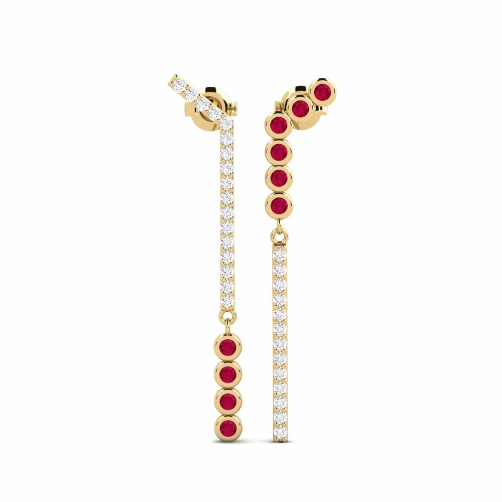 Rubis Boucle d'oreille femme Ilachar