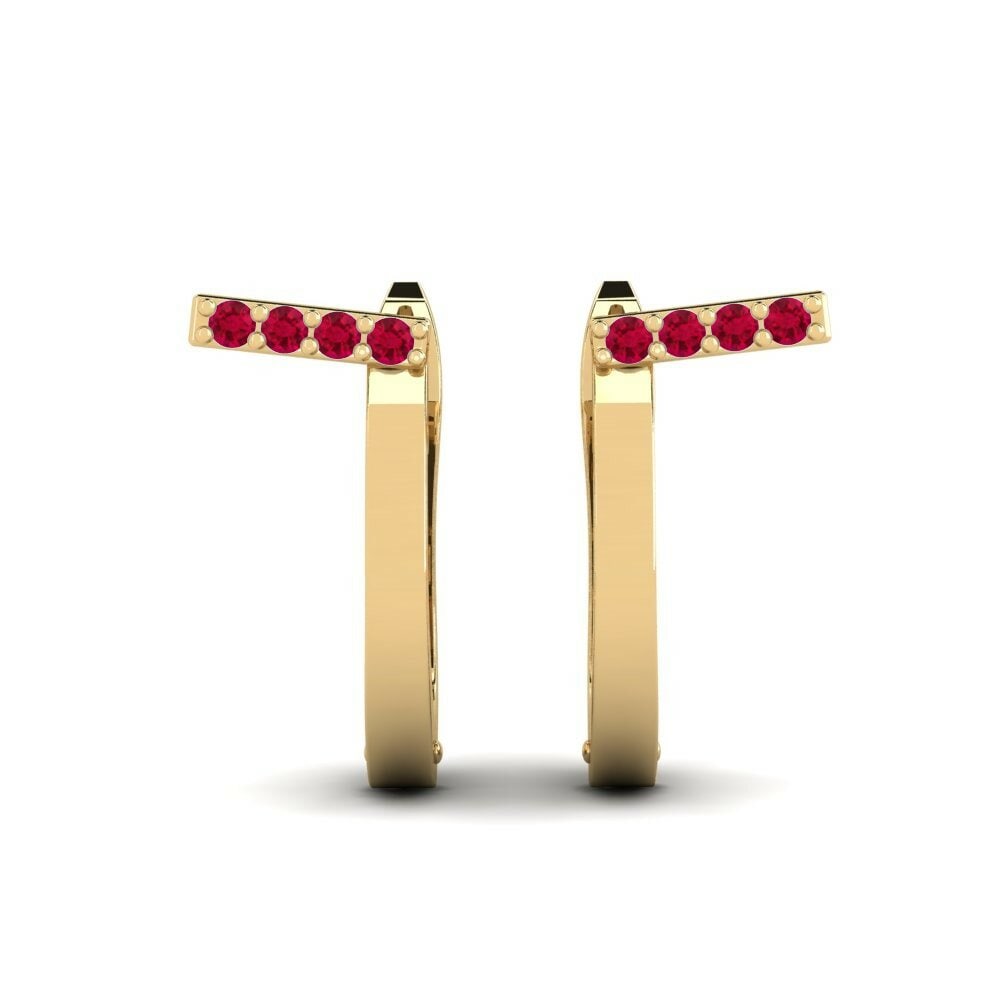 Rubis Boucle d'oreille femme Kasilaw