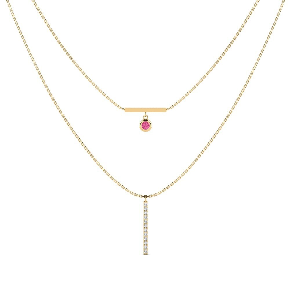 Pink Tourmaline Women's Necklace Asukal