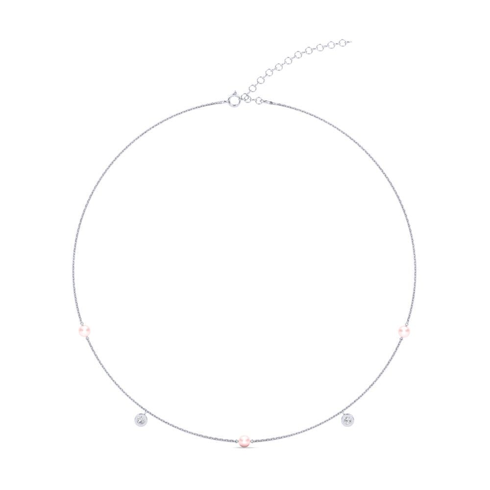 9ct White Gold Women's Choker Necklace Bijelo
