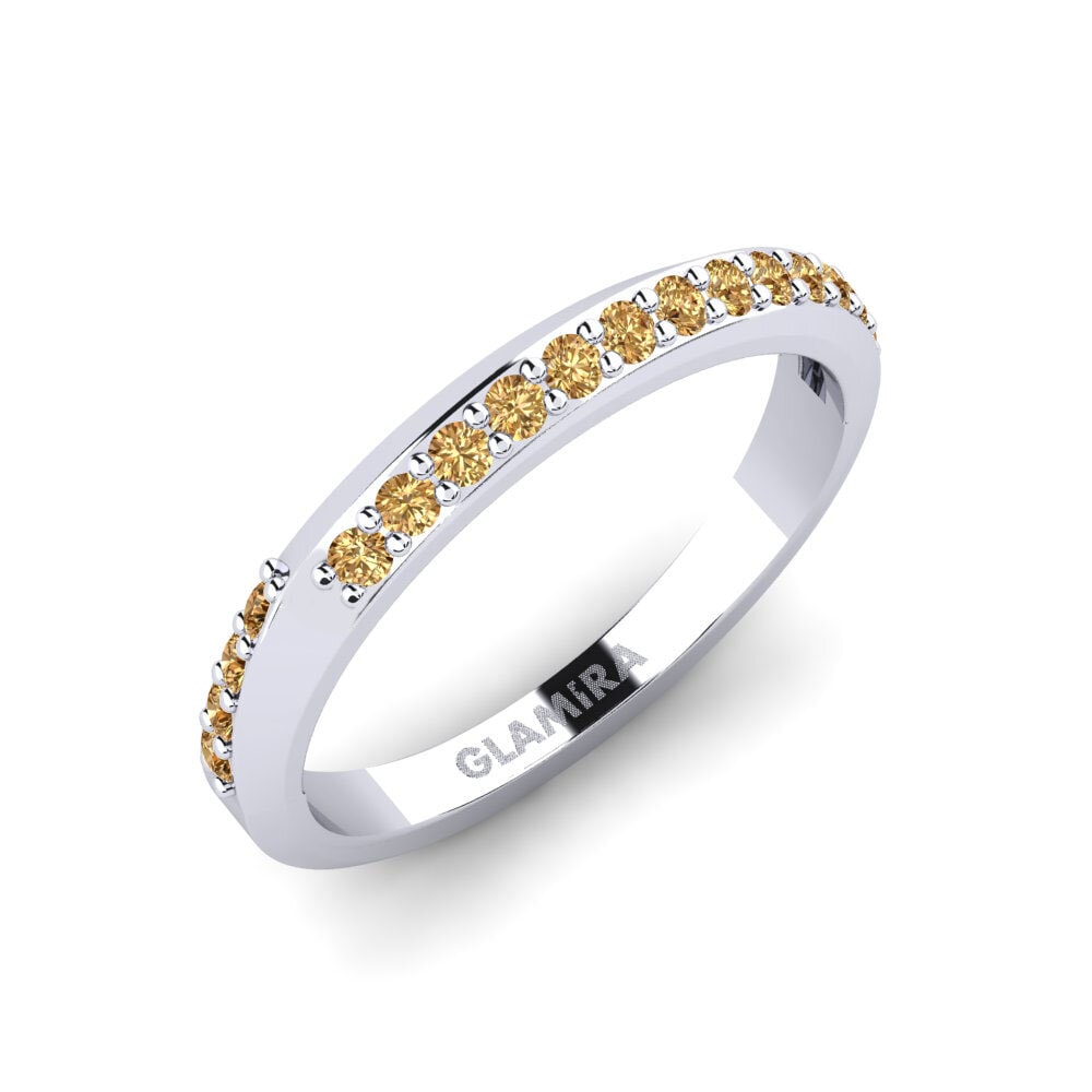 14k Oro Blanco Diamante café Anillo Bomwu