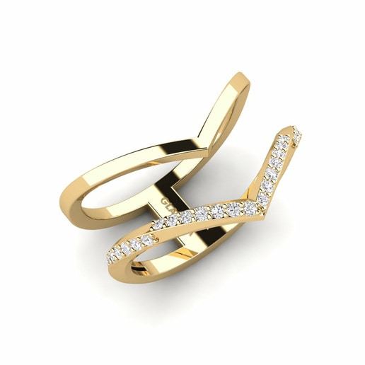 Ring Bughaw 585 Yellow Gold & White Sapphire