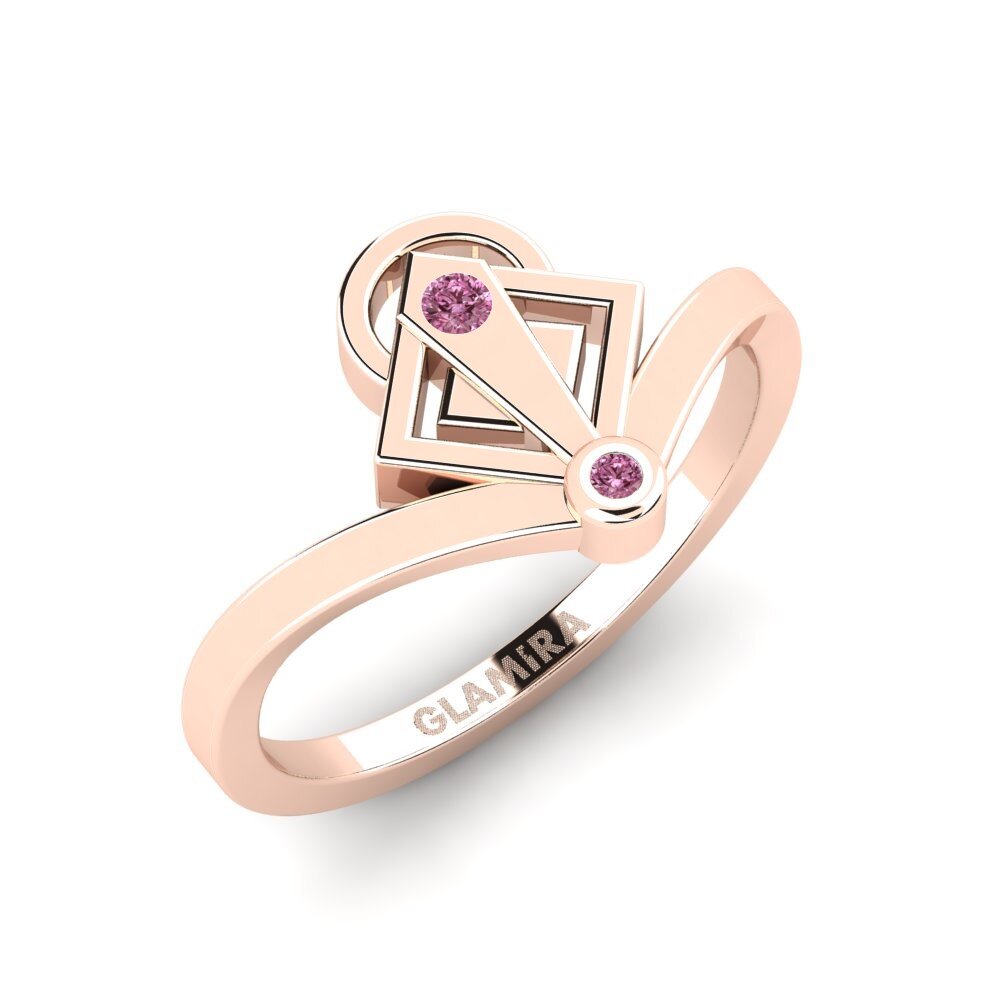 14k Oro Rosa Granate Rhodolite Anillo Camillayn
