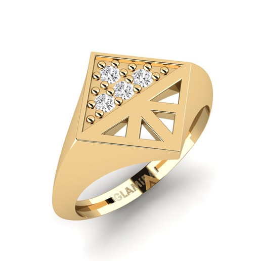 Pinky Ring Diurnal 585 Yellow Gold & White Sapphire