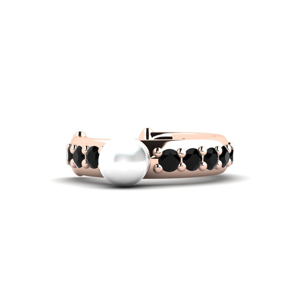 Rotgold 750 Schwarzer Diamant Damen ohrring Liperela