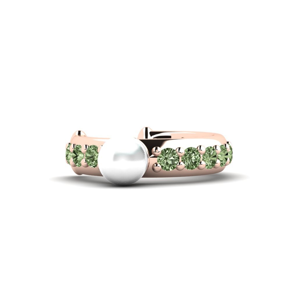 Rotgold 585 Grüner Diamant Damen ohrring Liperela