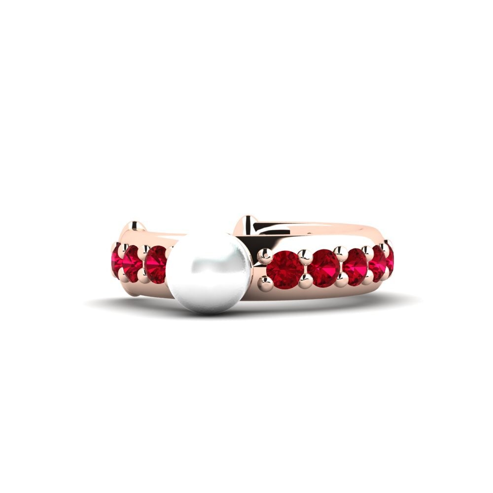 Rotgold 585 Roter Zirkonia Damen ohrring Liperela
