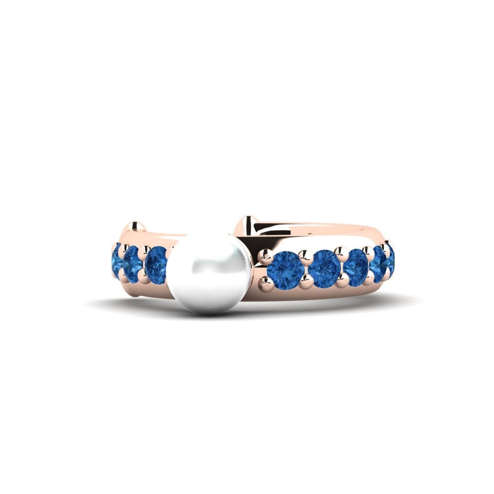 Rotgold 750 Dunkelblauer Zirkonia Damen ohrring Liperela
