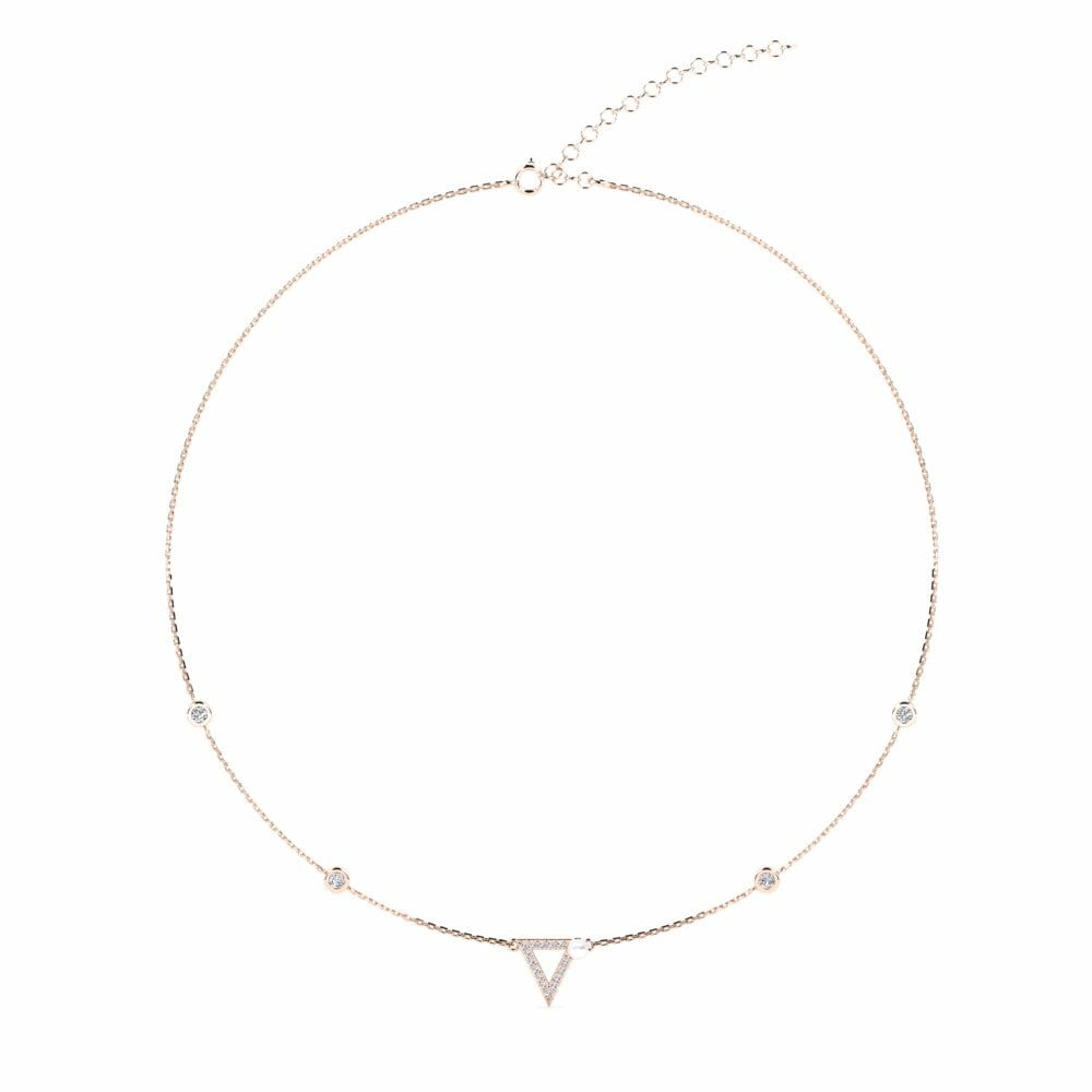 Vàng Hồng 18K Kim Cương Nhân Tạo Dây chuyền choker nữ Kirkas