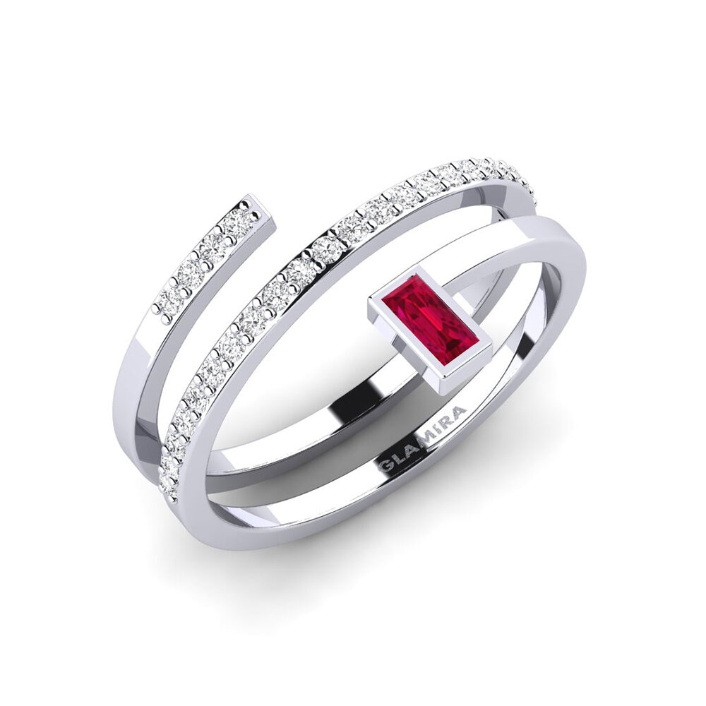 Plata 925 Rubí Anillo Matyp