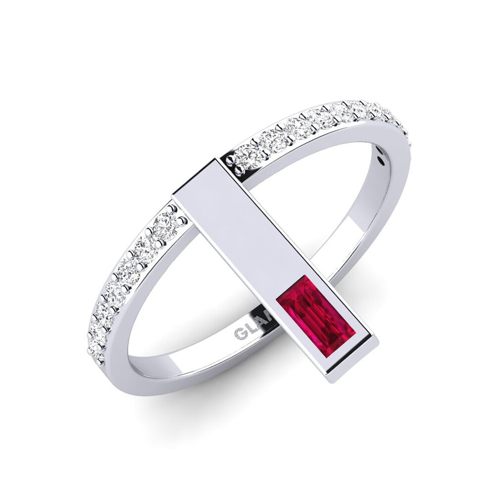 Plata 925 Rubí Anillo Nahak