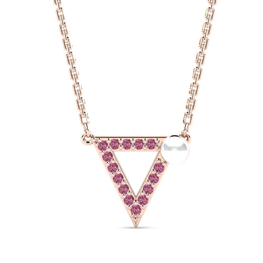 Rotgold 750 Rhodolit-Granat Halskette Perly