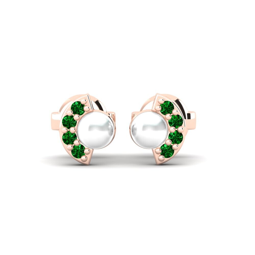 Rotgold 585 Grüner Zirkonia Damen ohrring Resplandor