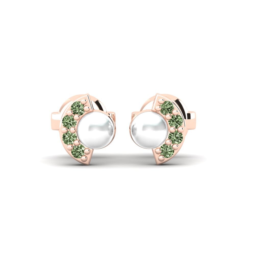 Rotgold 585 Grüner Diamant Damen ohrring Resplandor
