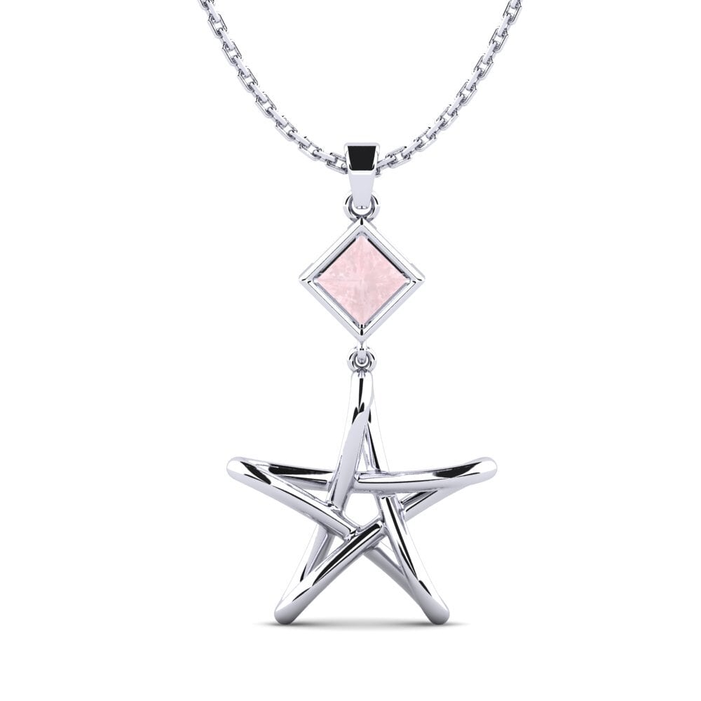 Plata 925 Cuarzo rosa Colgante de Mujer Outargue
