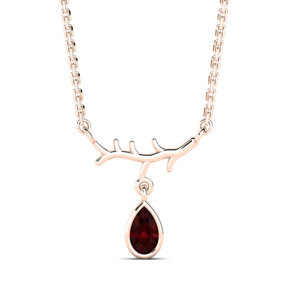 14k Oro Rosa Granate Collar de Mujer Pepelexa