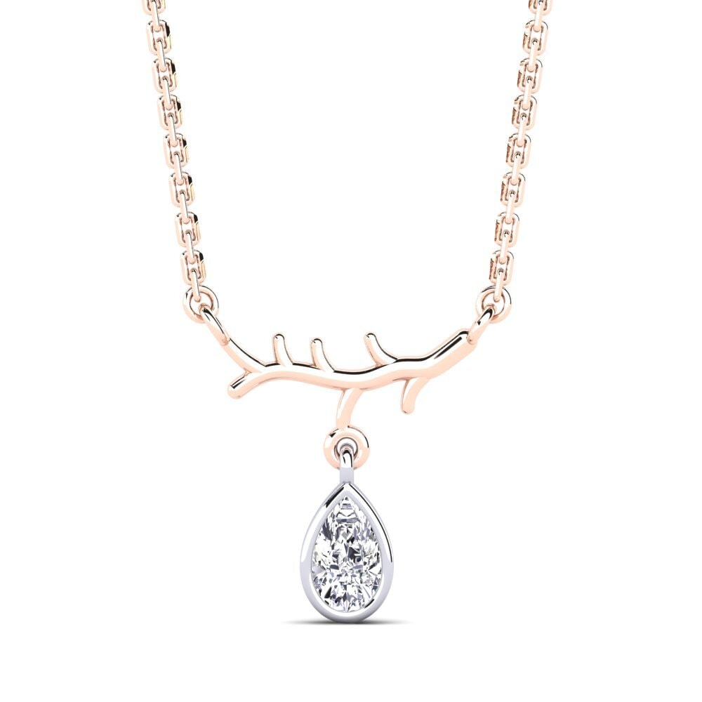 18k Oro Rosa & Blanco Moissanita Collar de Mujer Pepelexa