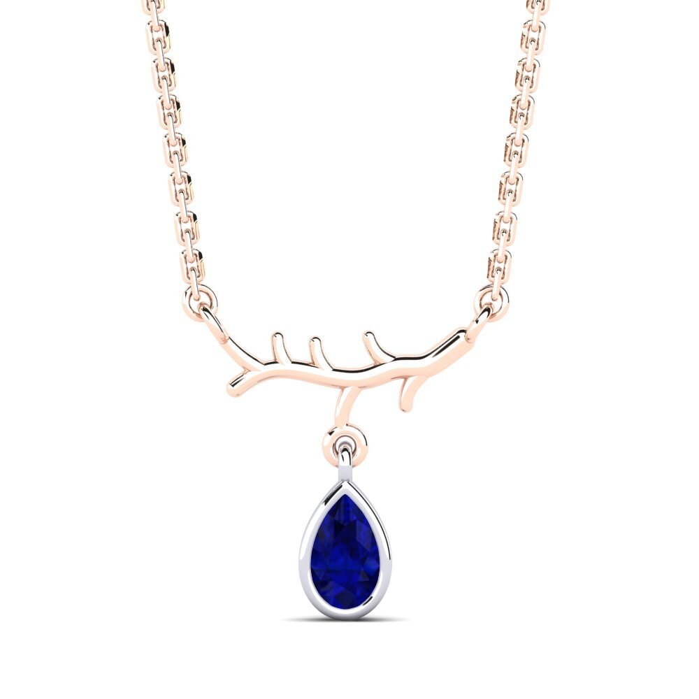 9k Oro Rosa & Blanco Zafiro Collar de Mujer Pepelexa