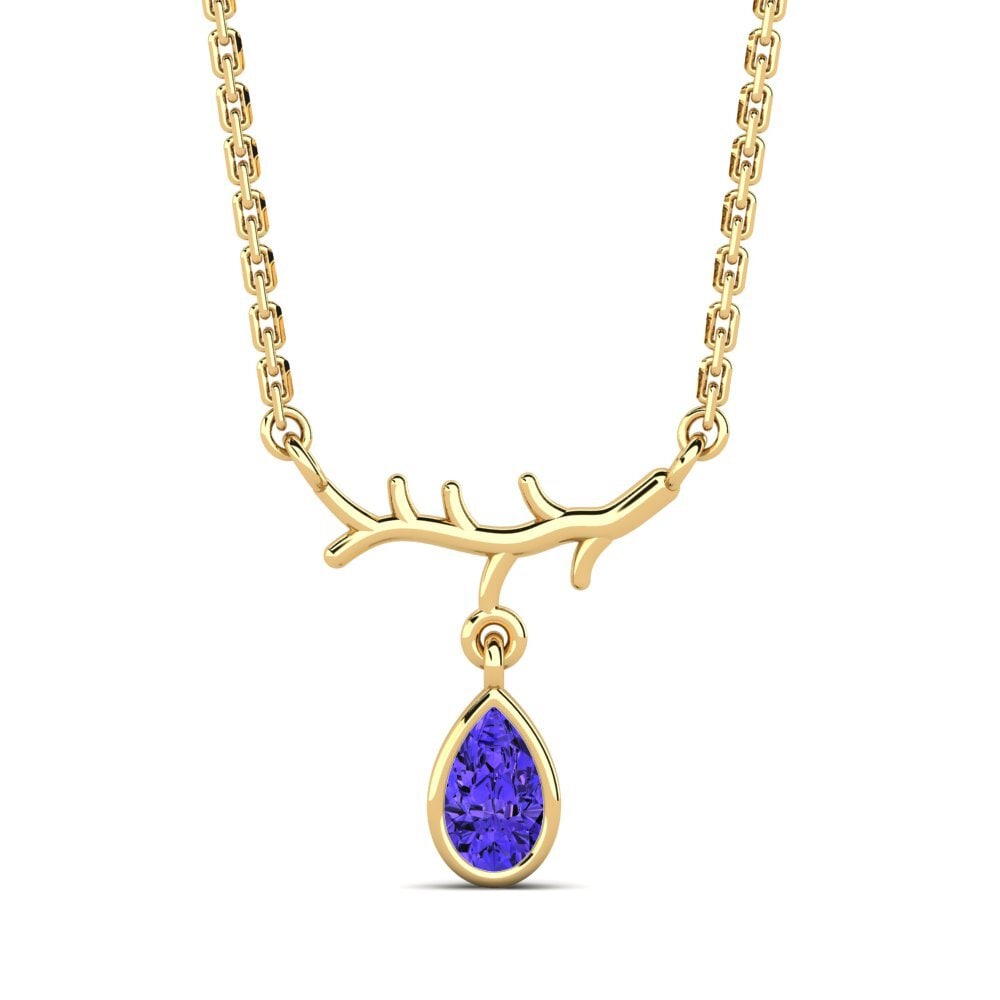 18k Oro Amarillo Tanzanita Collar de Mujer Pepelexa