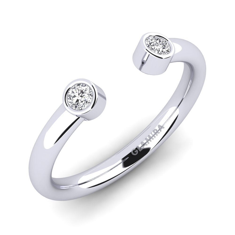 Weißgold 585 Labor-gezüchteter Diamant Stapelbarer Ring Biscep - B
