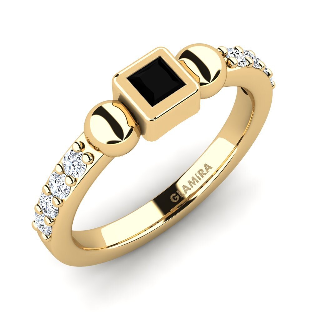 Black Onyx Stackable Ring Gramia - A