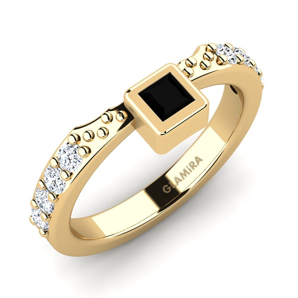 Black Onyx Stackable Ring Gramia - B