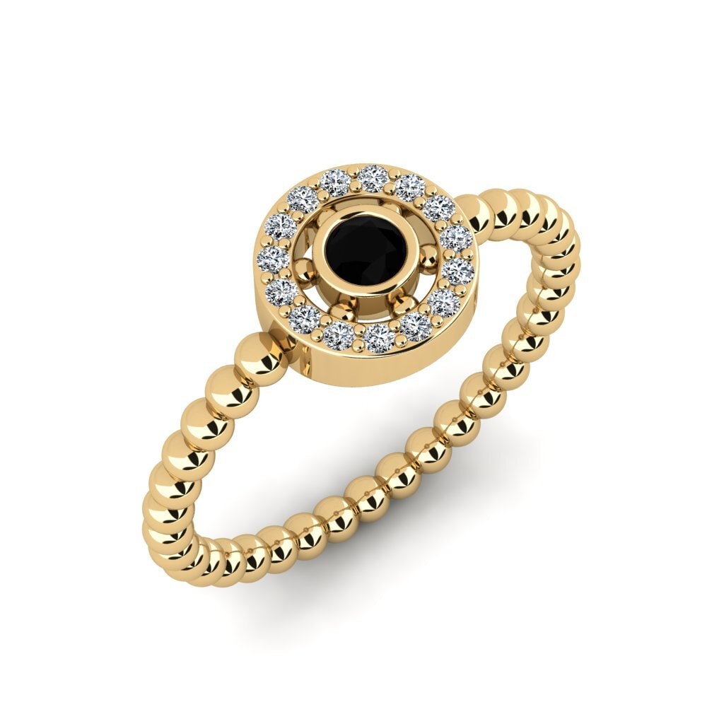 Black Onyx Stackable Ring Hwal - A