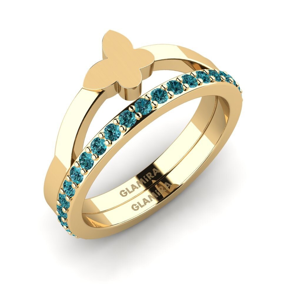 Blauer Diamant Stapelbarer Ring Siennas - Set