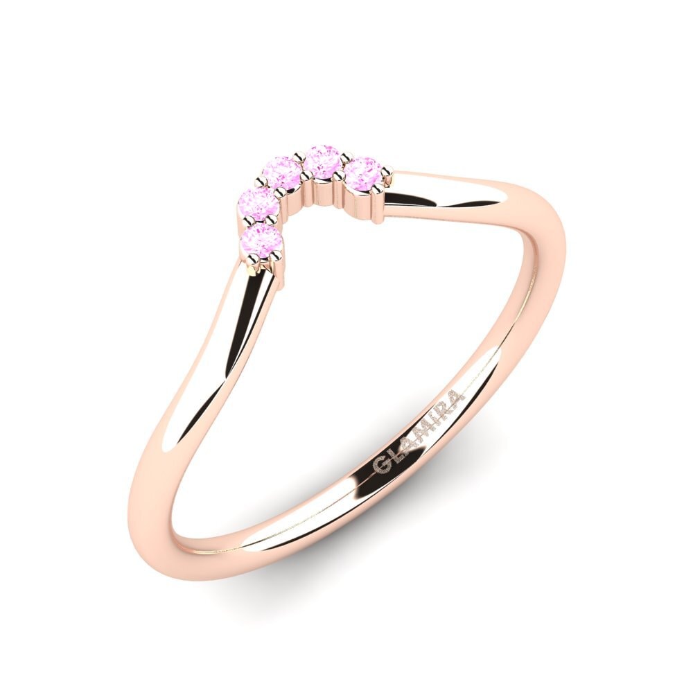 Or rose 14k Saphir Rose Anneau empilable Unninni - B
