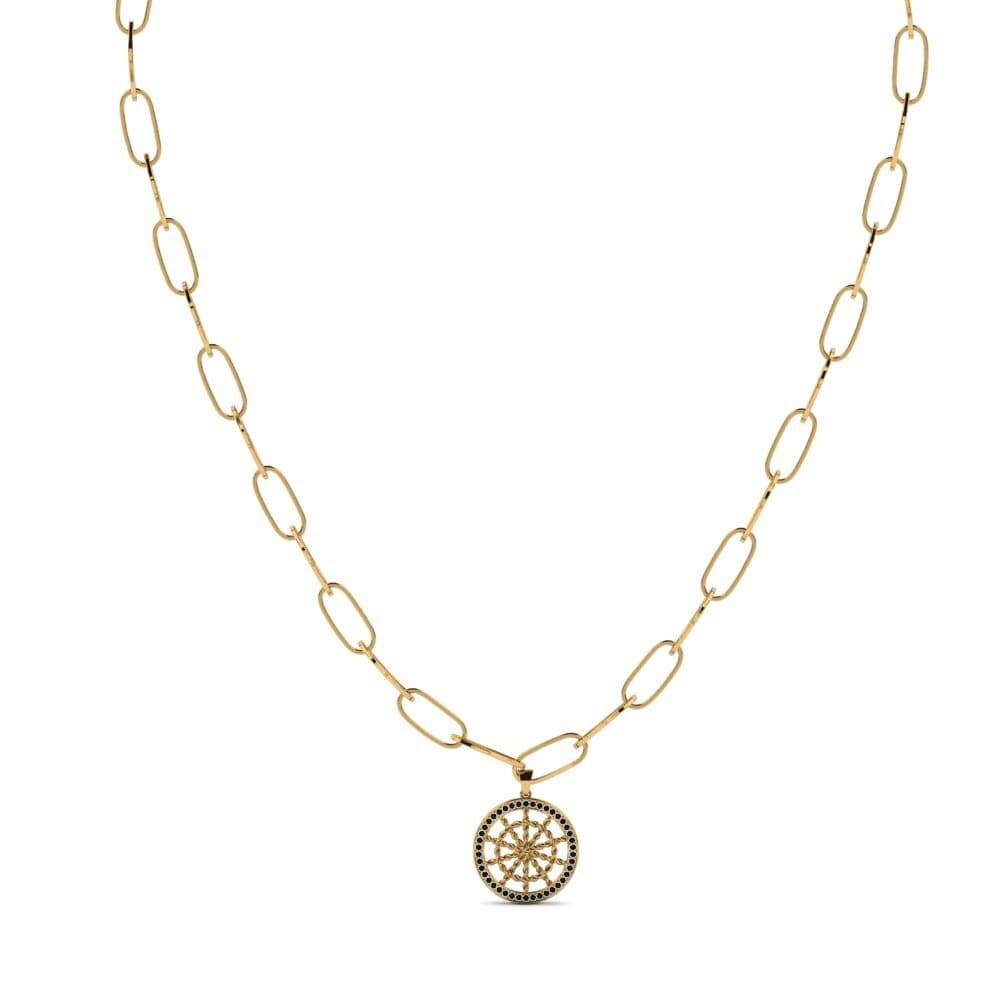 Black Diamond Paperclip Necklace Alberore