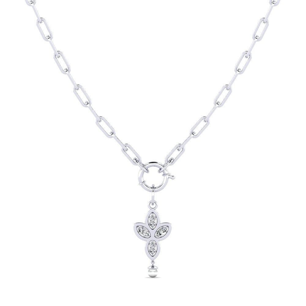 Charms White Silver Necklaces