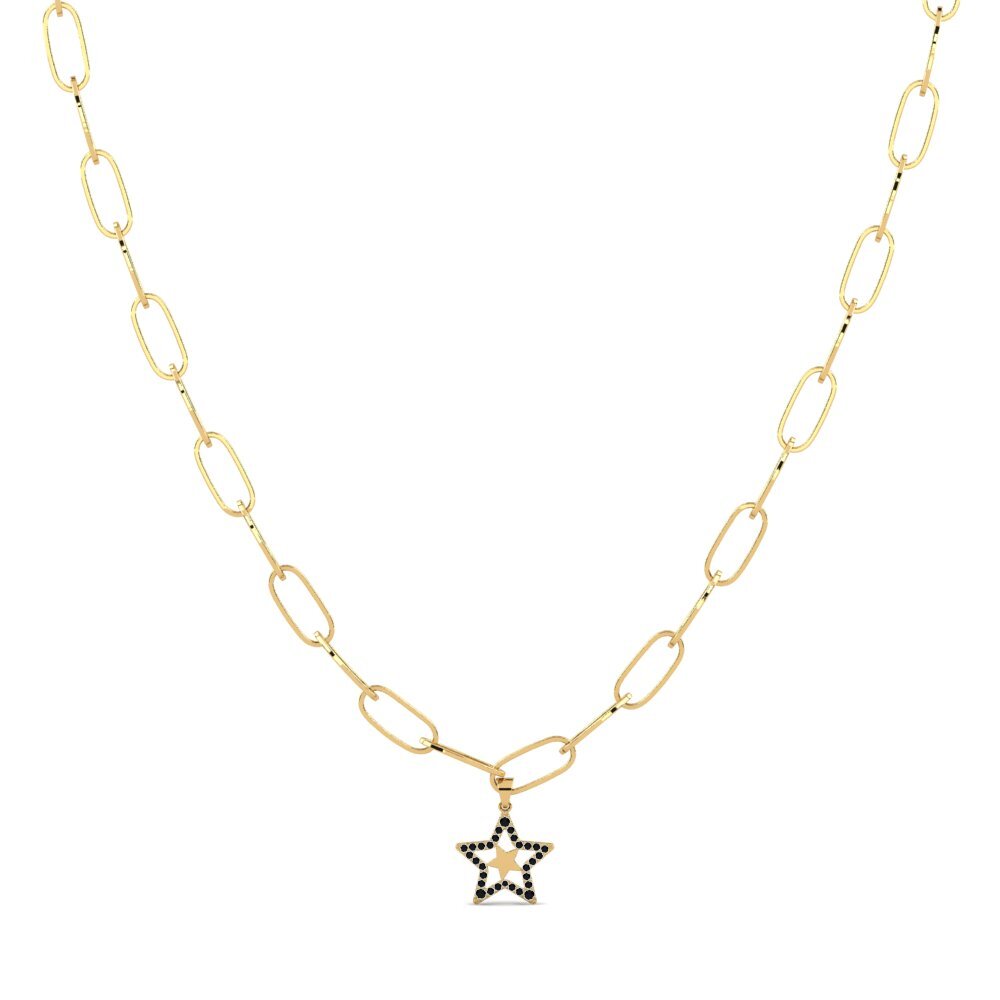 Black Onyx Paperclip Necklace Iridic