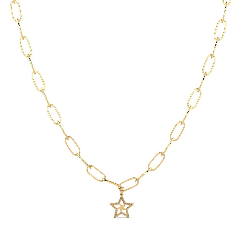 Brown Diamond Paperclip Necklace Iridic