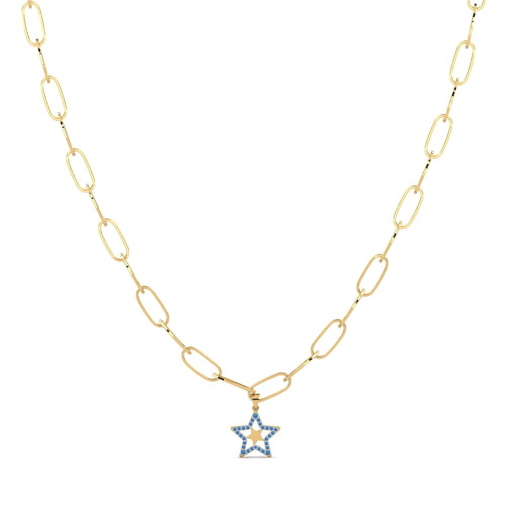 Zircônia azul escuro Colar de Corrente Iridic