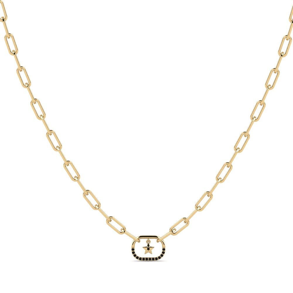 Black Onyx Paperclip Necklace Rabbian