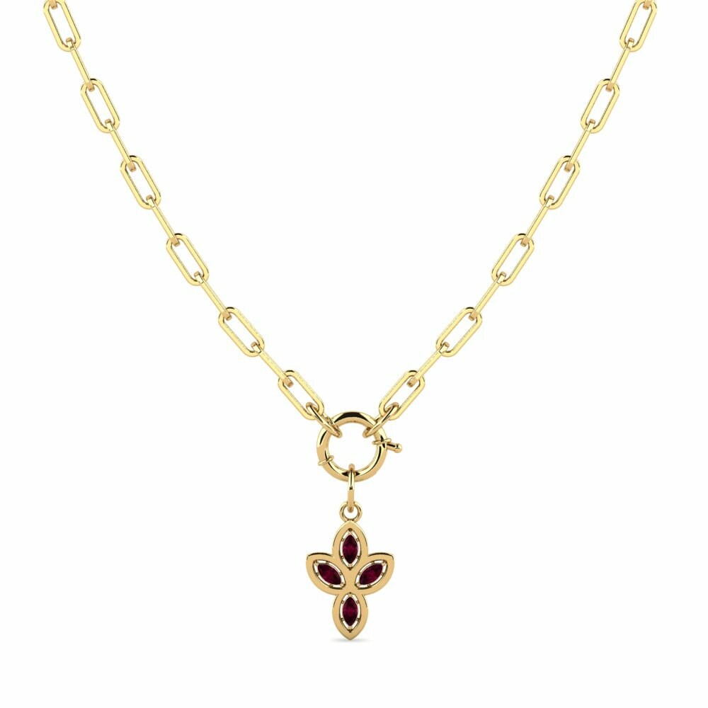 Rhodoliet Granaat Paperclip Ketting Tranne