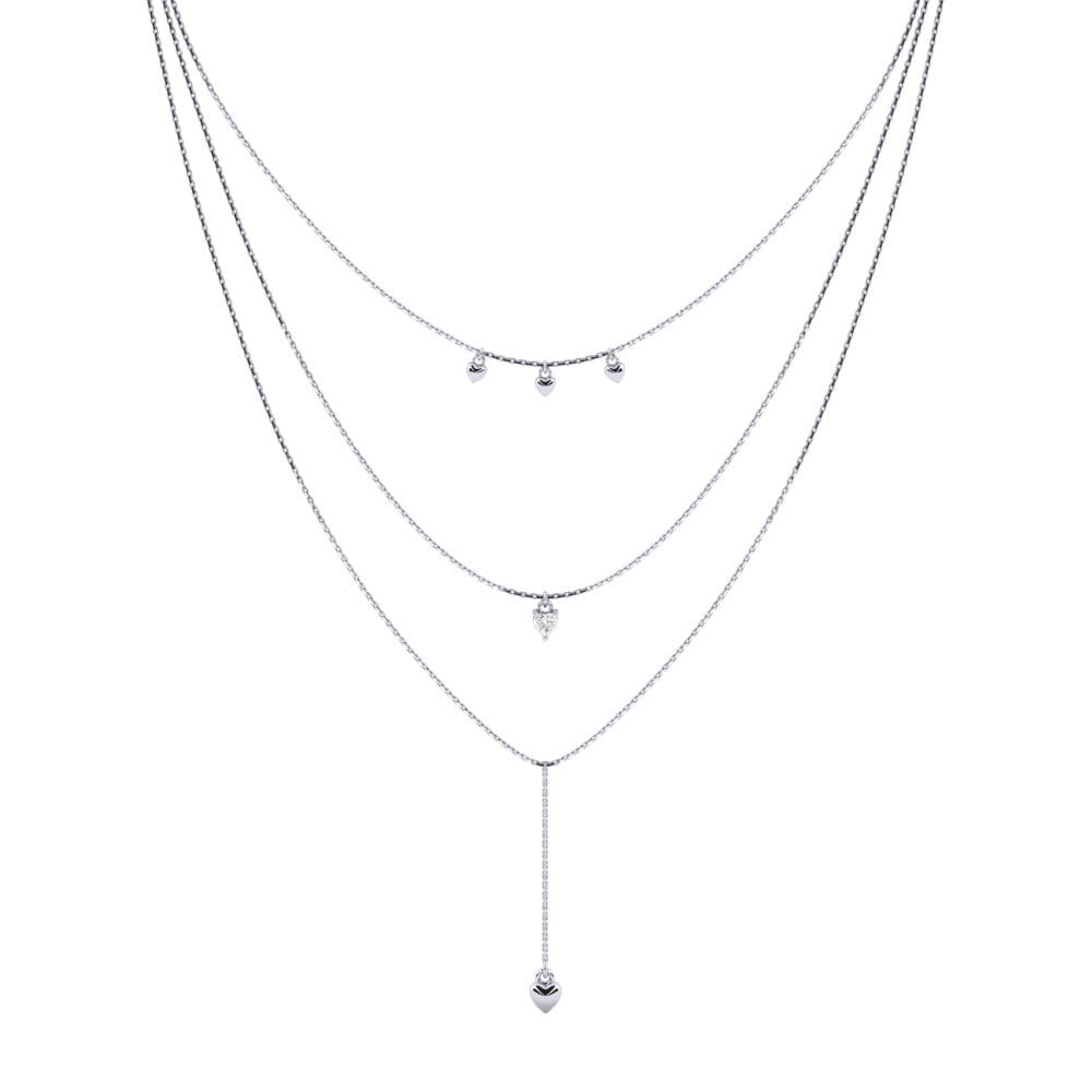 Trái Tim Đá Sapphire Trắng Dây chuyền nữ Borsela
