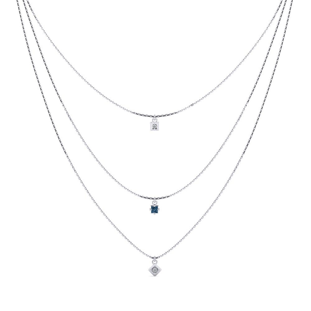 Diamante Azul Collar de Mujer Dulmitha