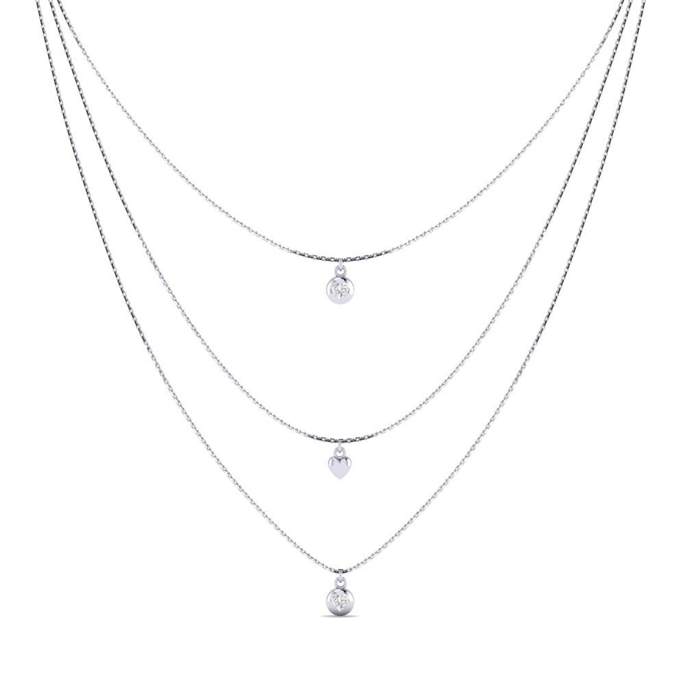 Trái Tim Đá Sapphire Trắng Dây chuyền nữ Genevith